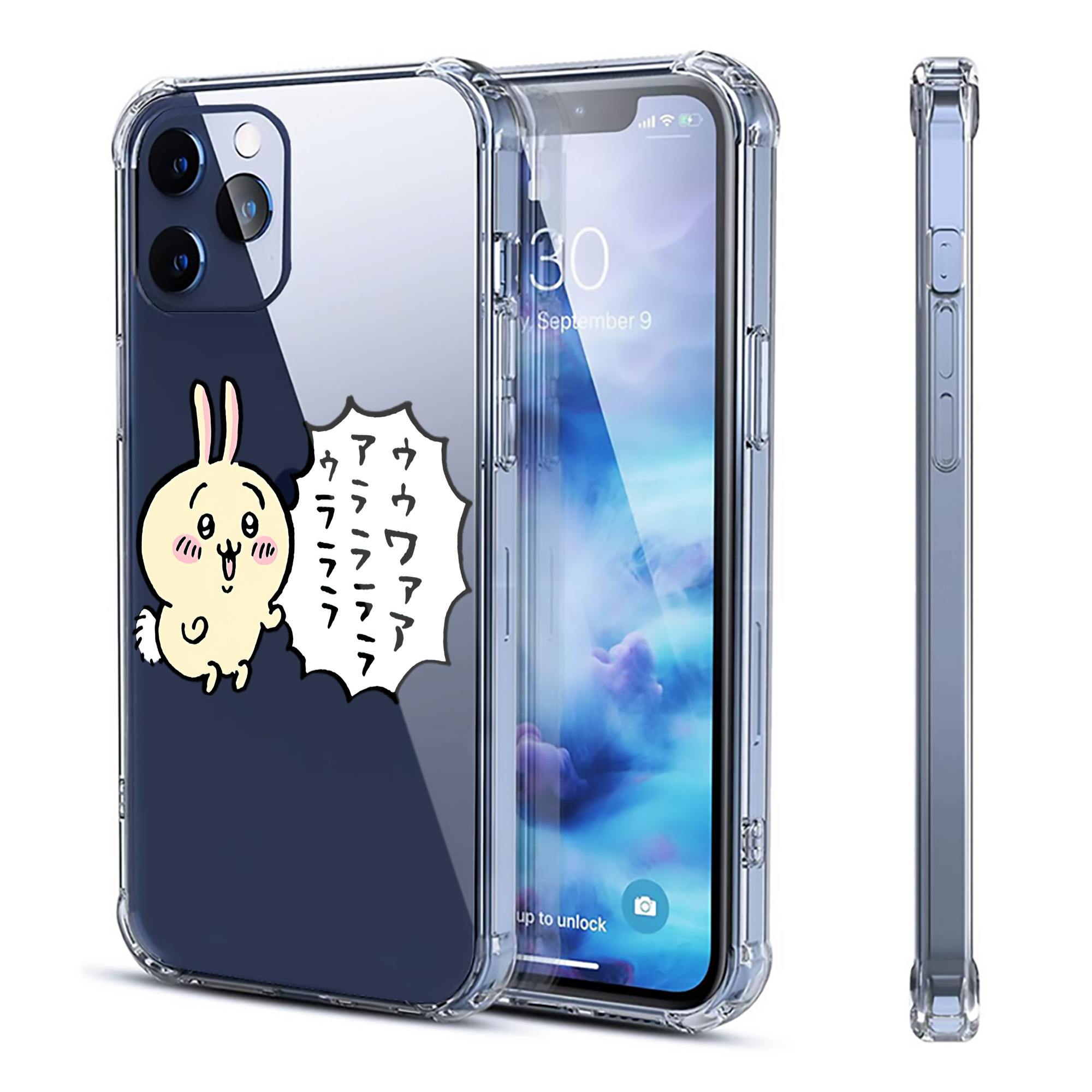 （画像用） ちいかわ うさぎ Chii-kawa usagi 【iPhone 12シリーズ対応】透明スマホケース（クリアソフトケース）